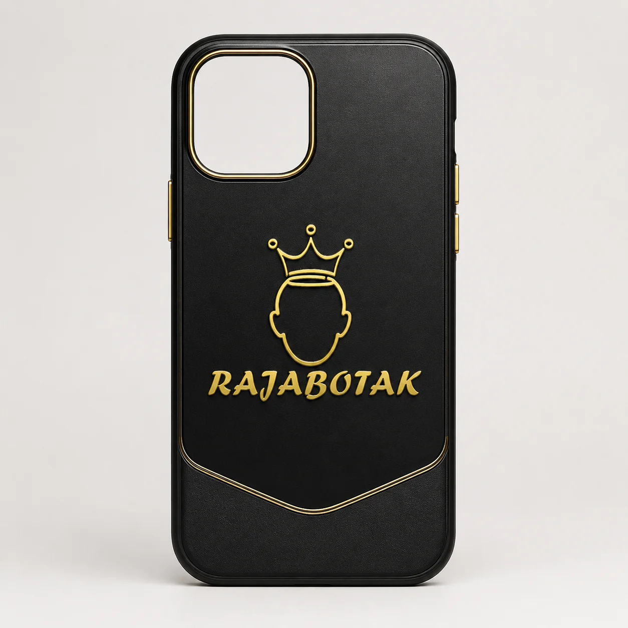 Case HP RajaBotak hitam logo emas