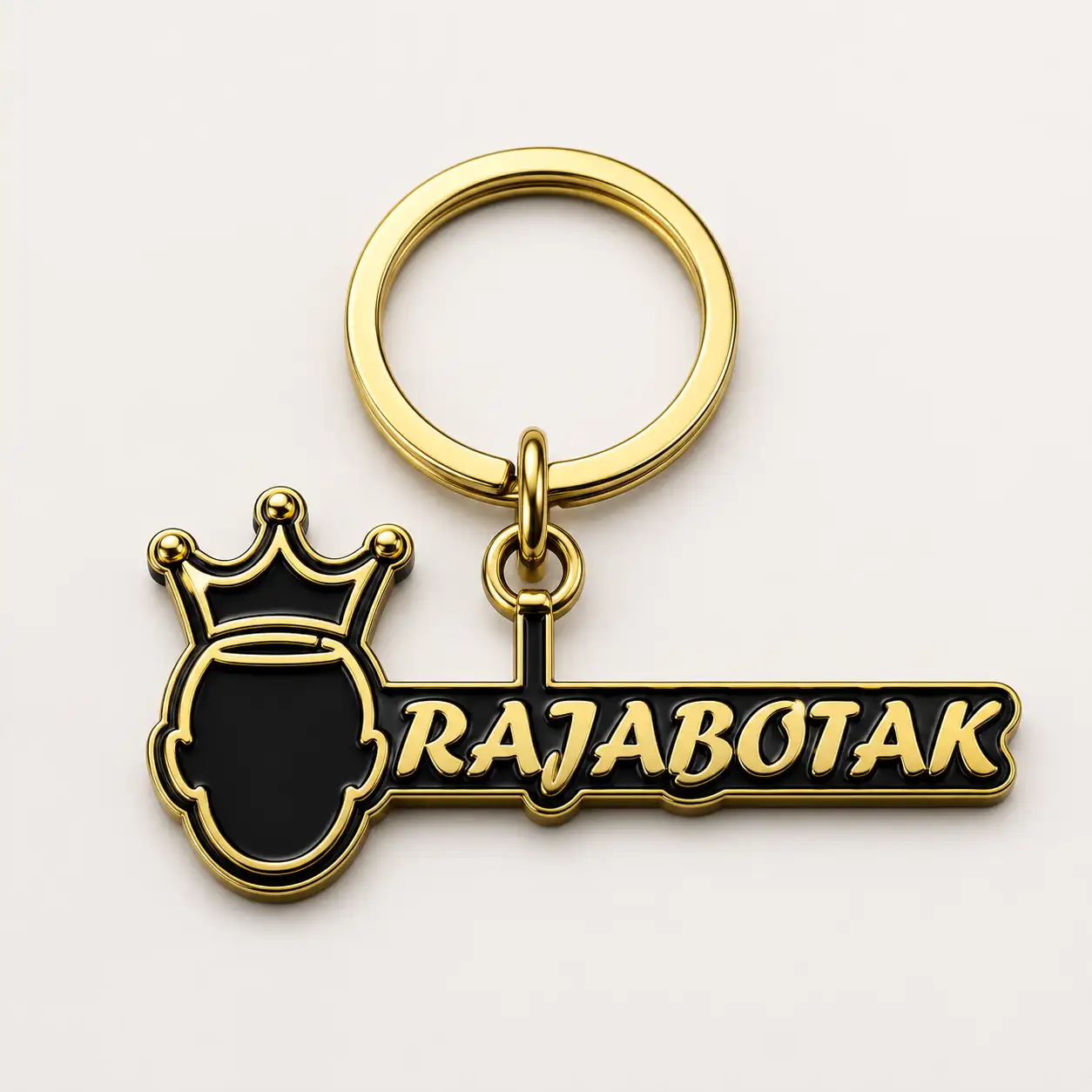 Gantungan kunci RajaBotak logo emas
