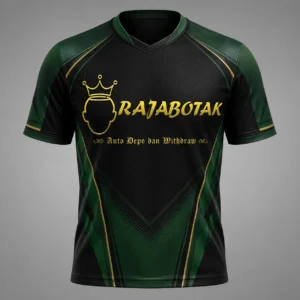Jersey sport RajaBotak hijau hitam emas