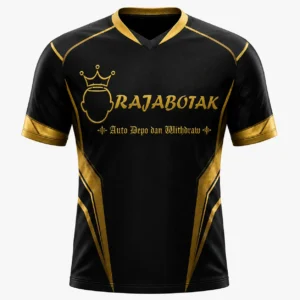 Jersey sport RajaBotak hitam emas