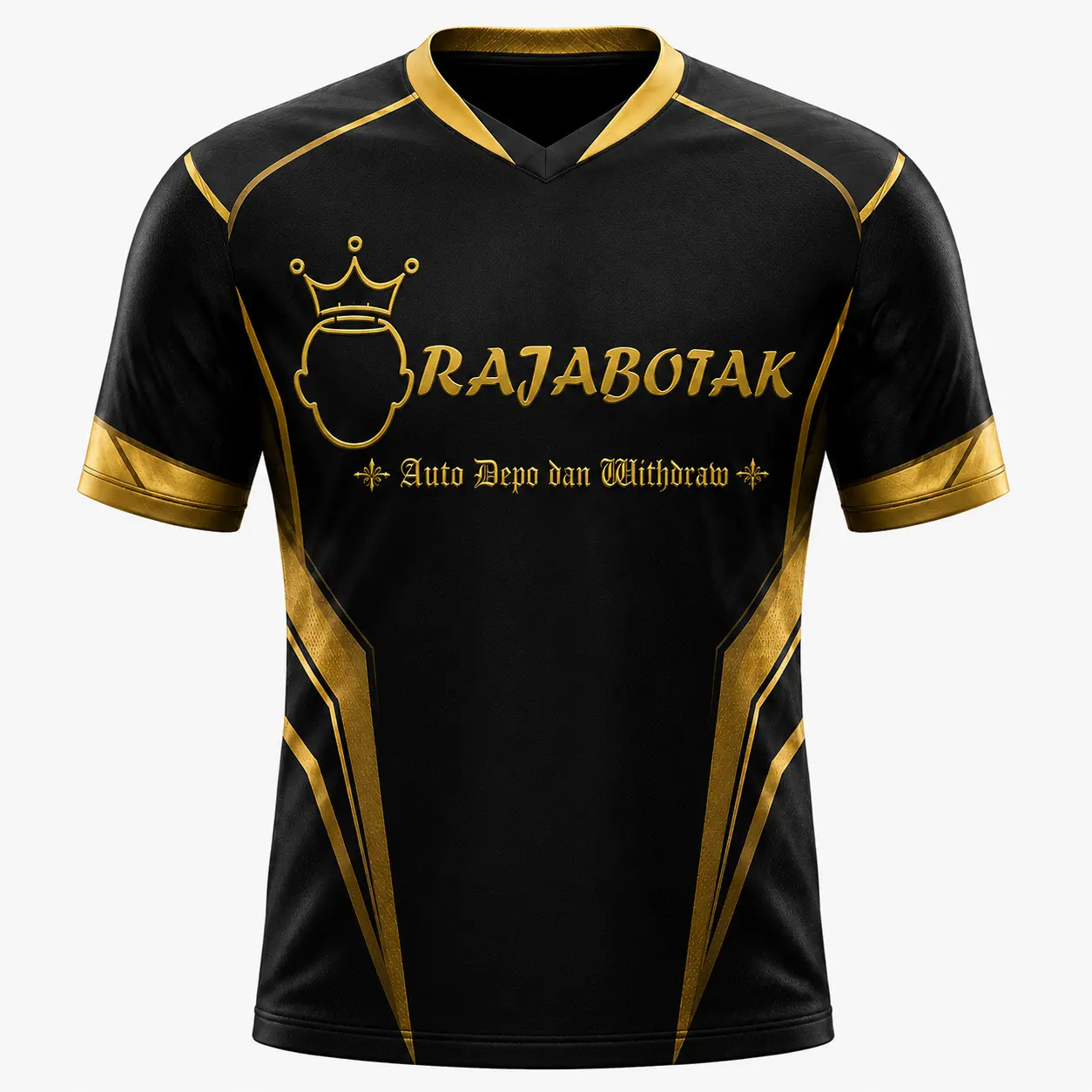 Jersey sport RajaBotak hitam emas