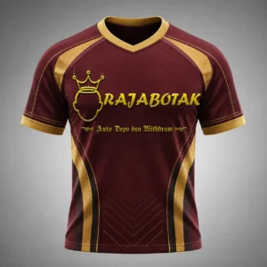 Jersey sport RajaBotak maroon emas