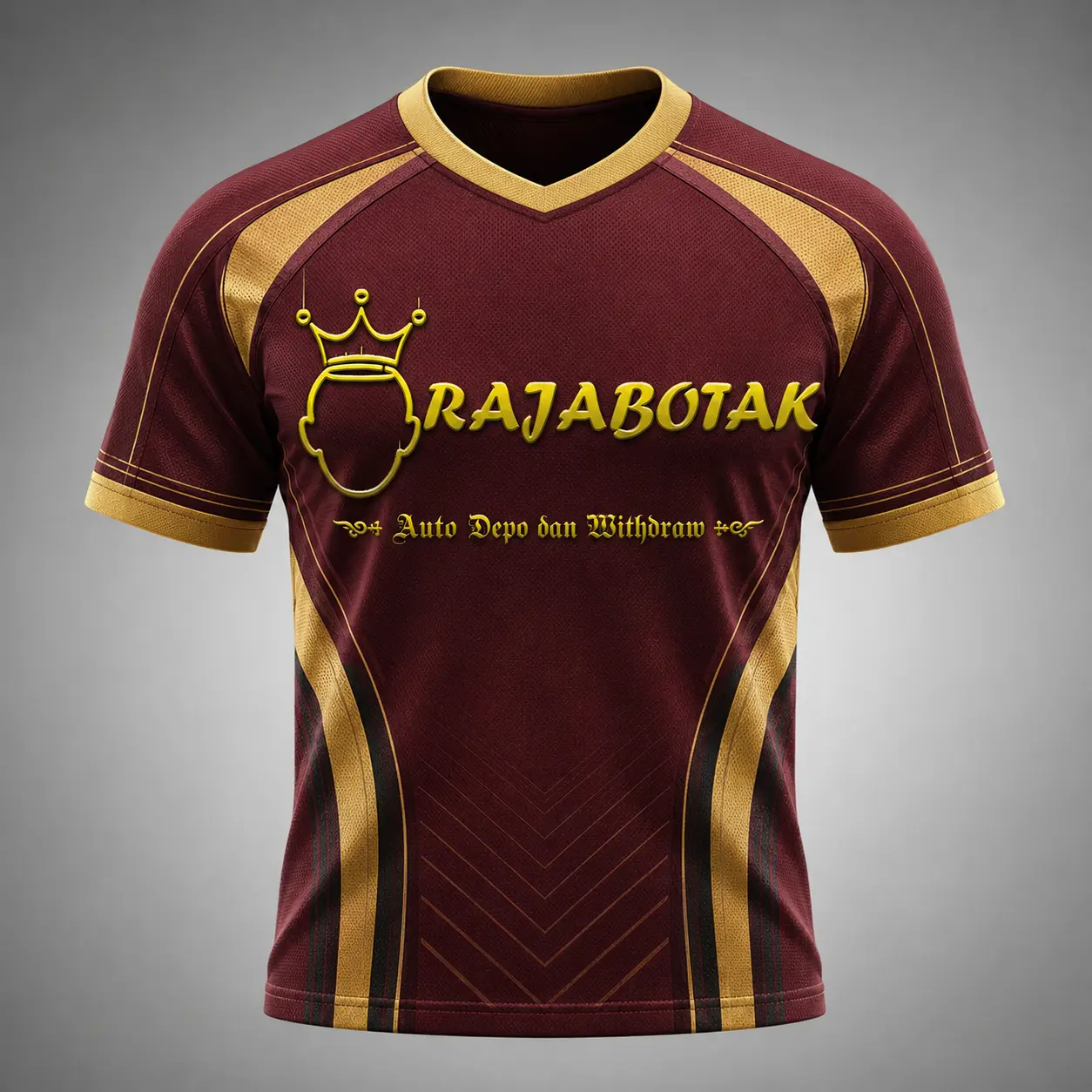 Jersey sport RajaBotak maroon emas
