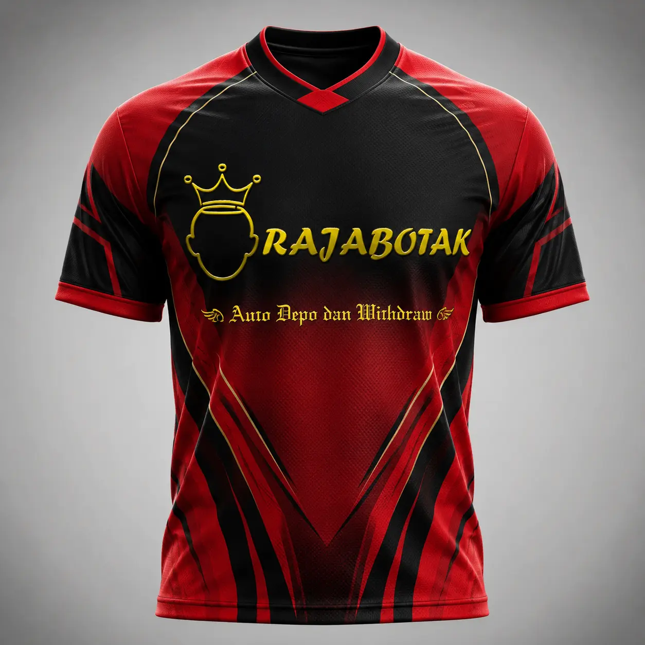 Jersey sport RajaBotak merah emas