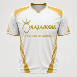 Jersey sport RajaBotak putih emas