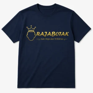 Kaos basic RajaBotak biru logo emas