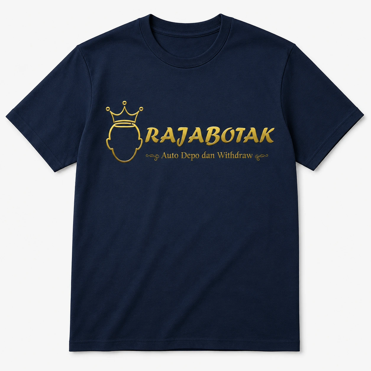 Kaos basic RajaBotak biru logo emas