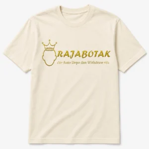 Kaos basic RajaBotak cream logo emas