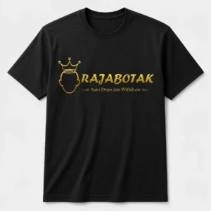 Kaos basic RajaBotak hitam logo emas