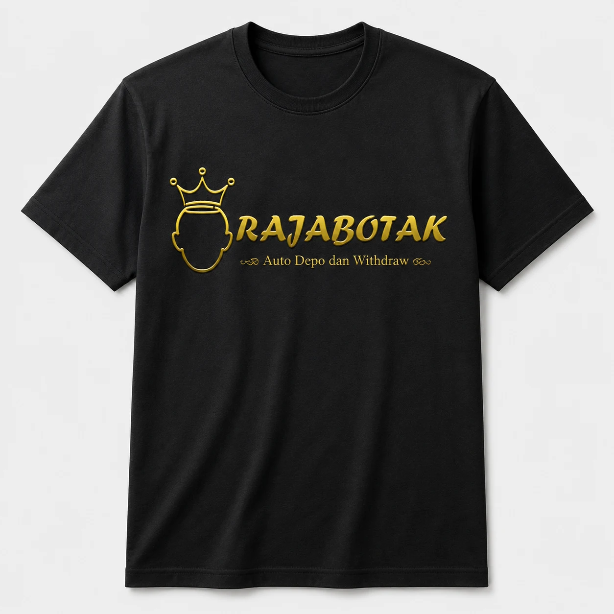 Kaos basic RajaBotak hitam logo emas