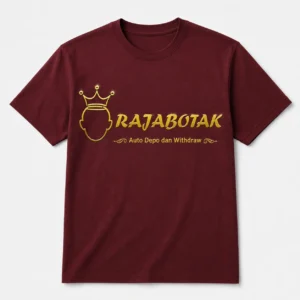 Kaos basic RajaBotak merah logo emas