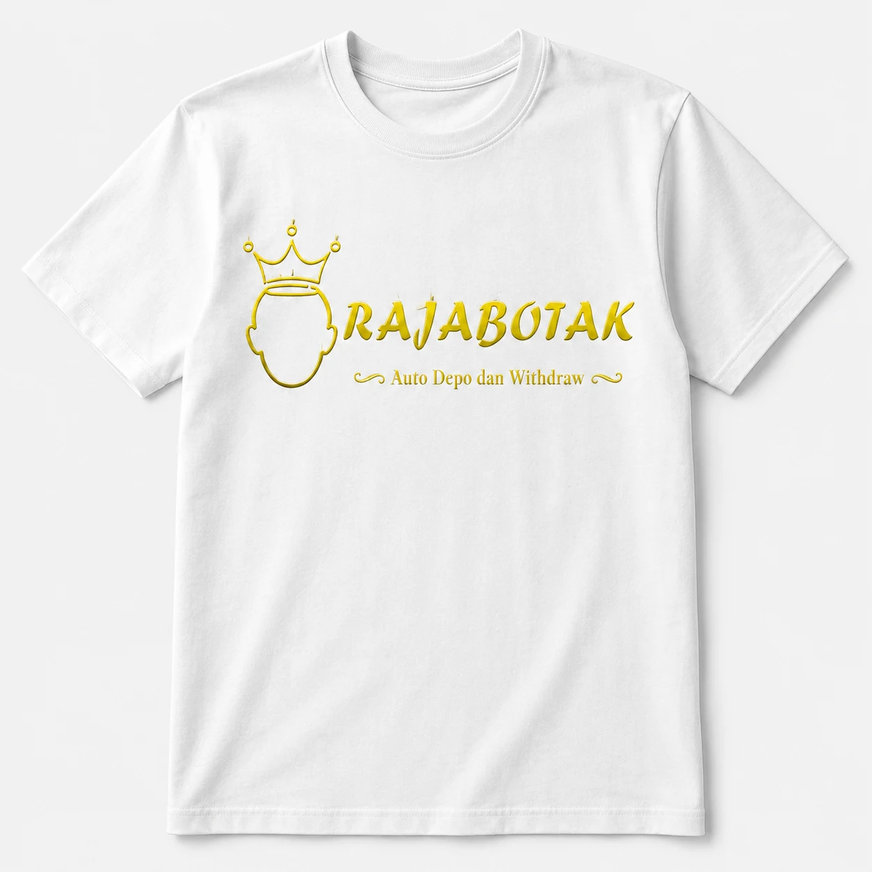 Kaos basic RajaBotak putih logo emas