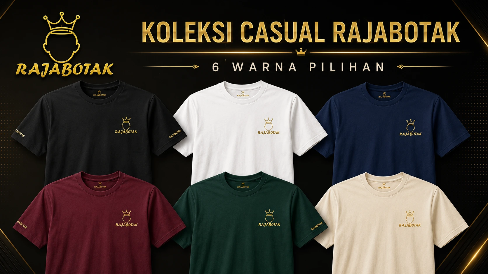 Banner koleksi baju basic RajaBotak format 16 banding 9