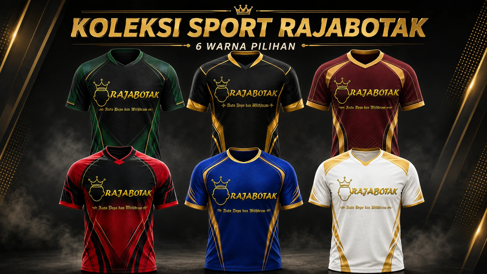 Banner koleksi baju sport RajaBotak format 16 banding 9