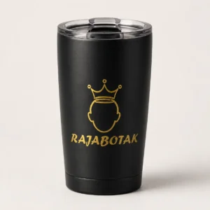 Tumbler RajaBotak hitam logo emas