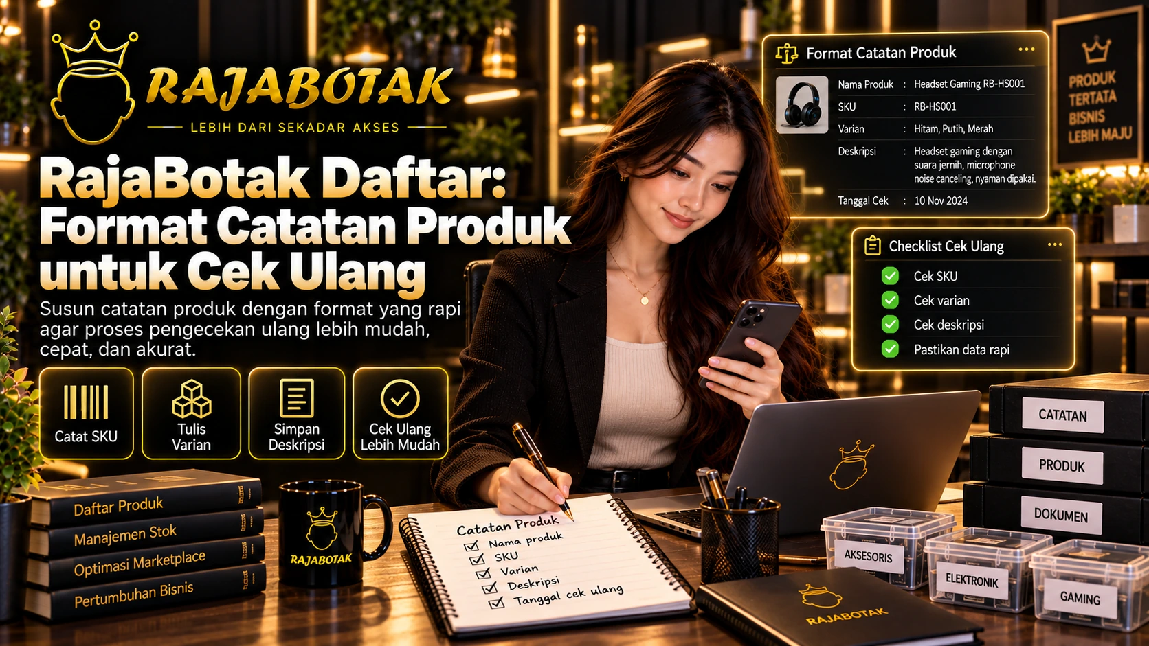 RajaBotak Daftar untuk mencatat produk agar mudah diperiksa ulang