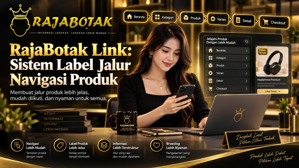 Ilustrasi RajaBotak Link tentang sistem label jalur navigasi produk