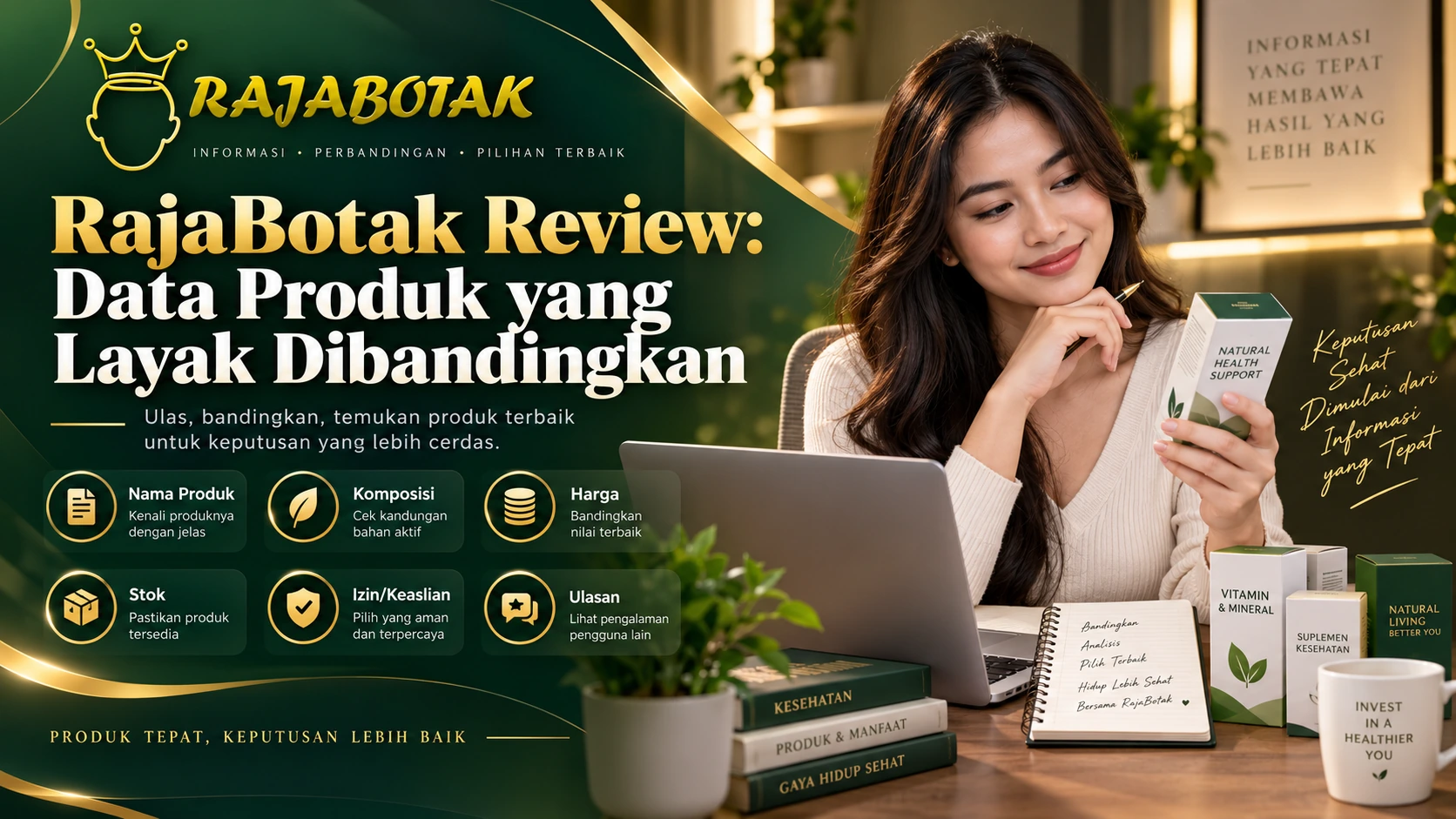 Ilustrasi RajaBotak Review tentang data produk yang layak dibandingkan