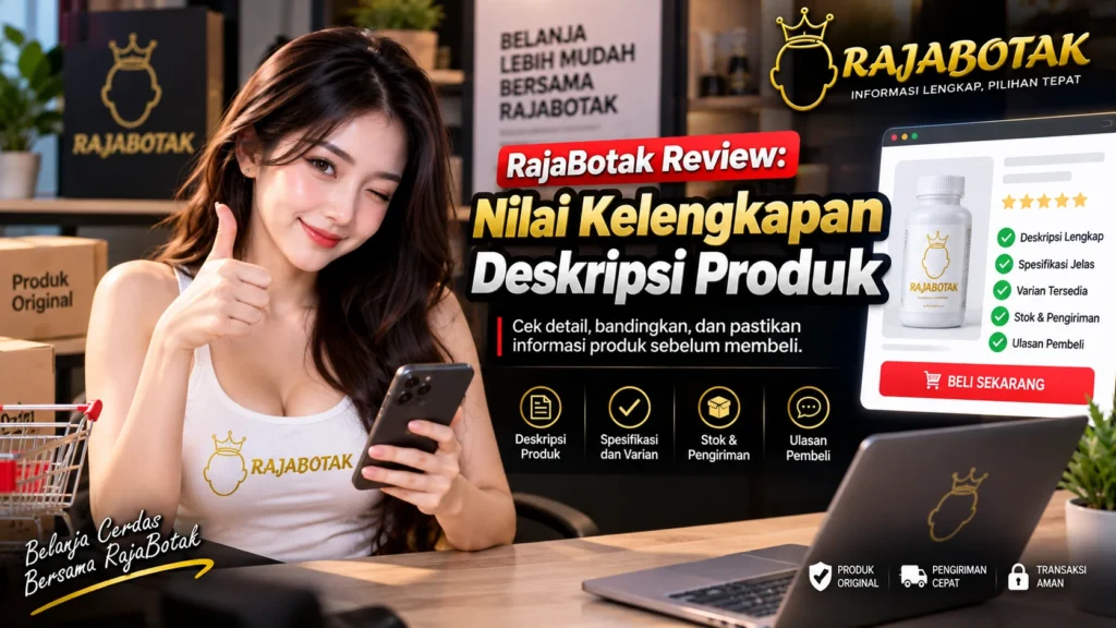 RajaBotak Review untuk menilai kelengkapan deskripsi produk secara netral dan mudah diverifikasi