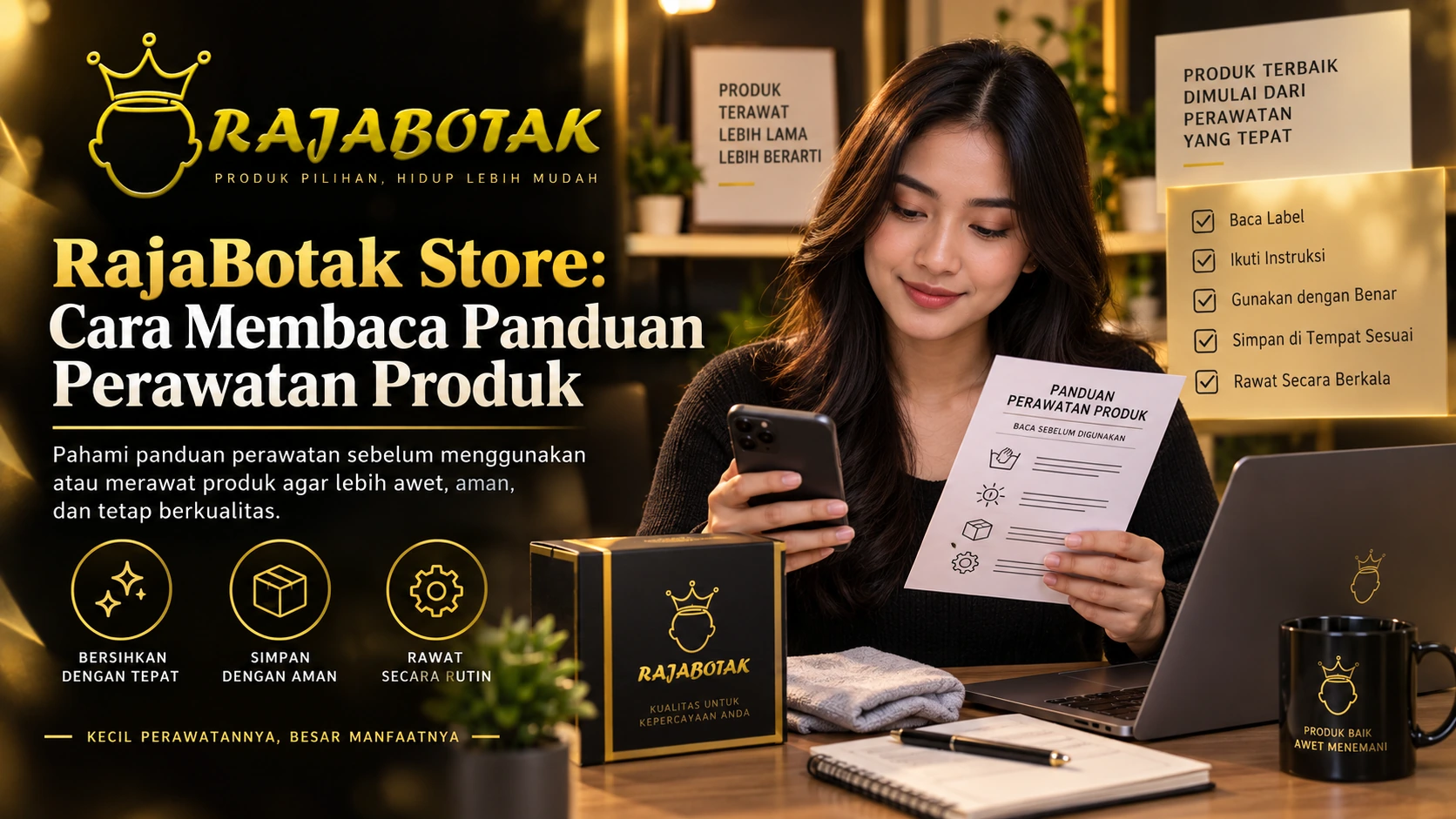 RajaBotak Store untuk membaca panduan perawatan pada detail produk