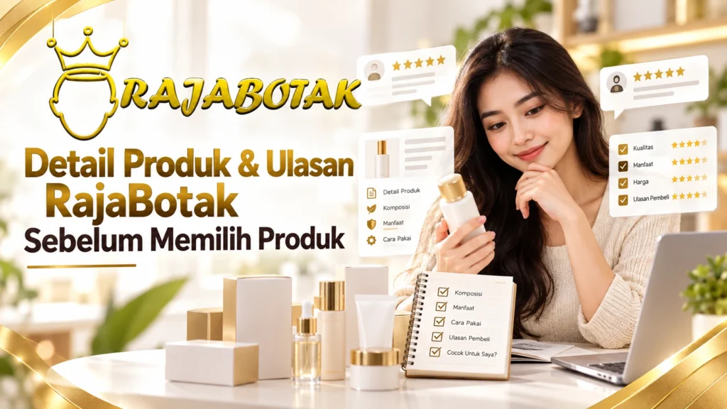 Detail produk dan ulasan RajaBotak untuk membandingkan SKU, varian, ukuran, harga, dan stok sebelum memilih