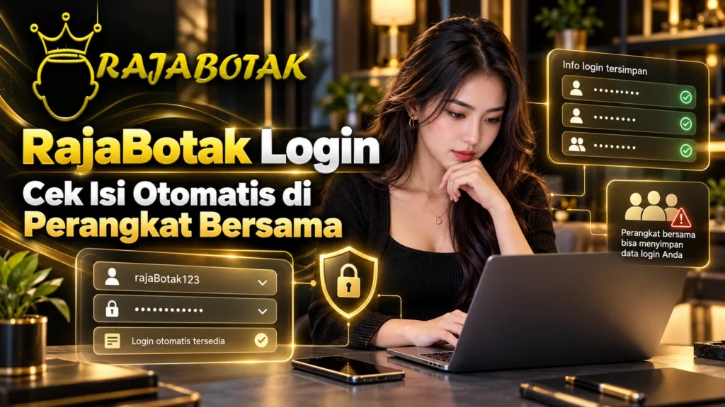 Banner RajaBotak Login tentang pemeriksaan isi otomatis akun di perangkat bersama