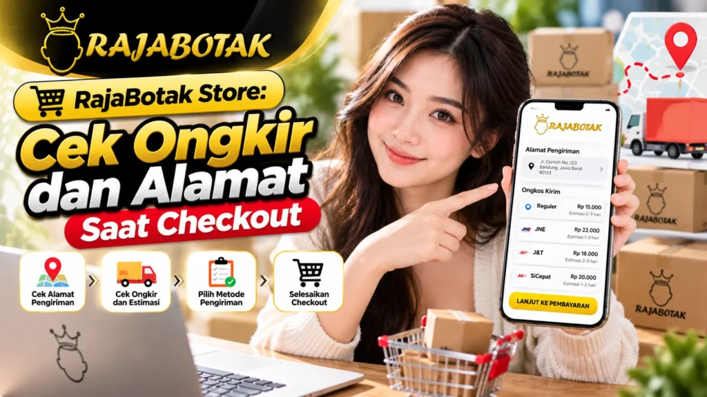 RajaBotak Store: Cek Ongkir dan Alamat Saat Checkout